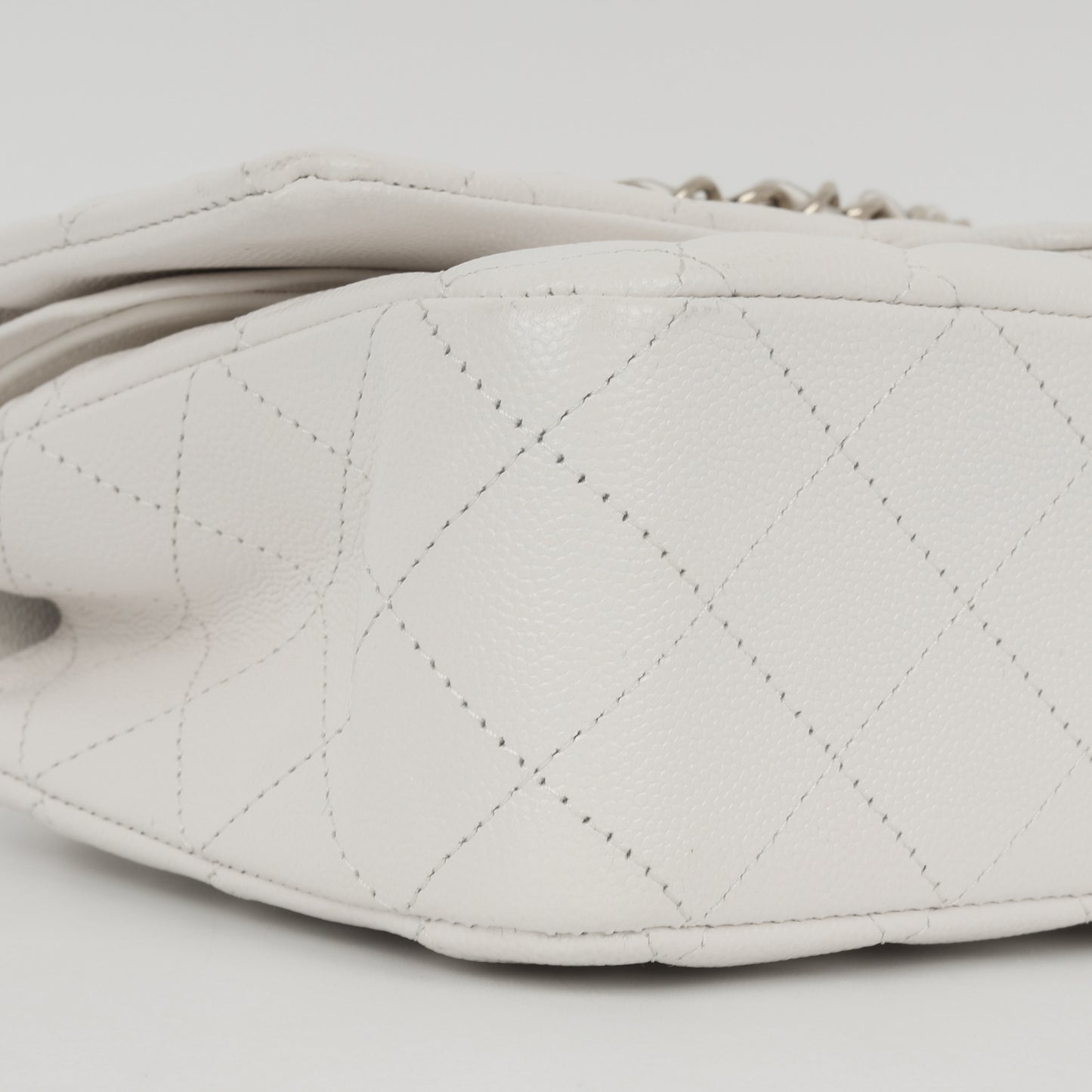 Chanel Medium Classic Flap - White Caviar | Champagne gold hardware