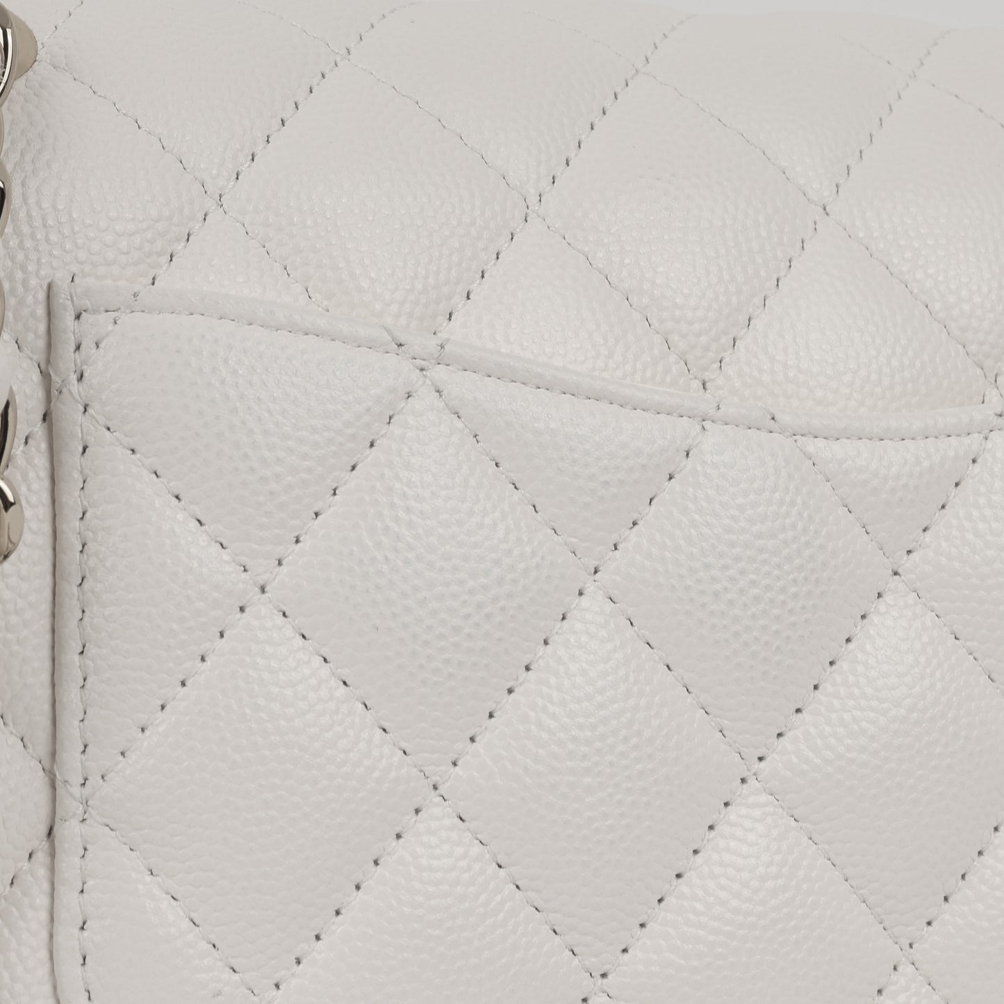 Chanel Medium Classic Flap - White Caviar | Champagne gold hardware