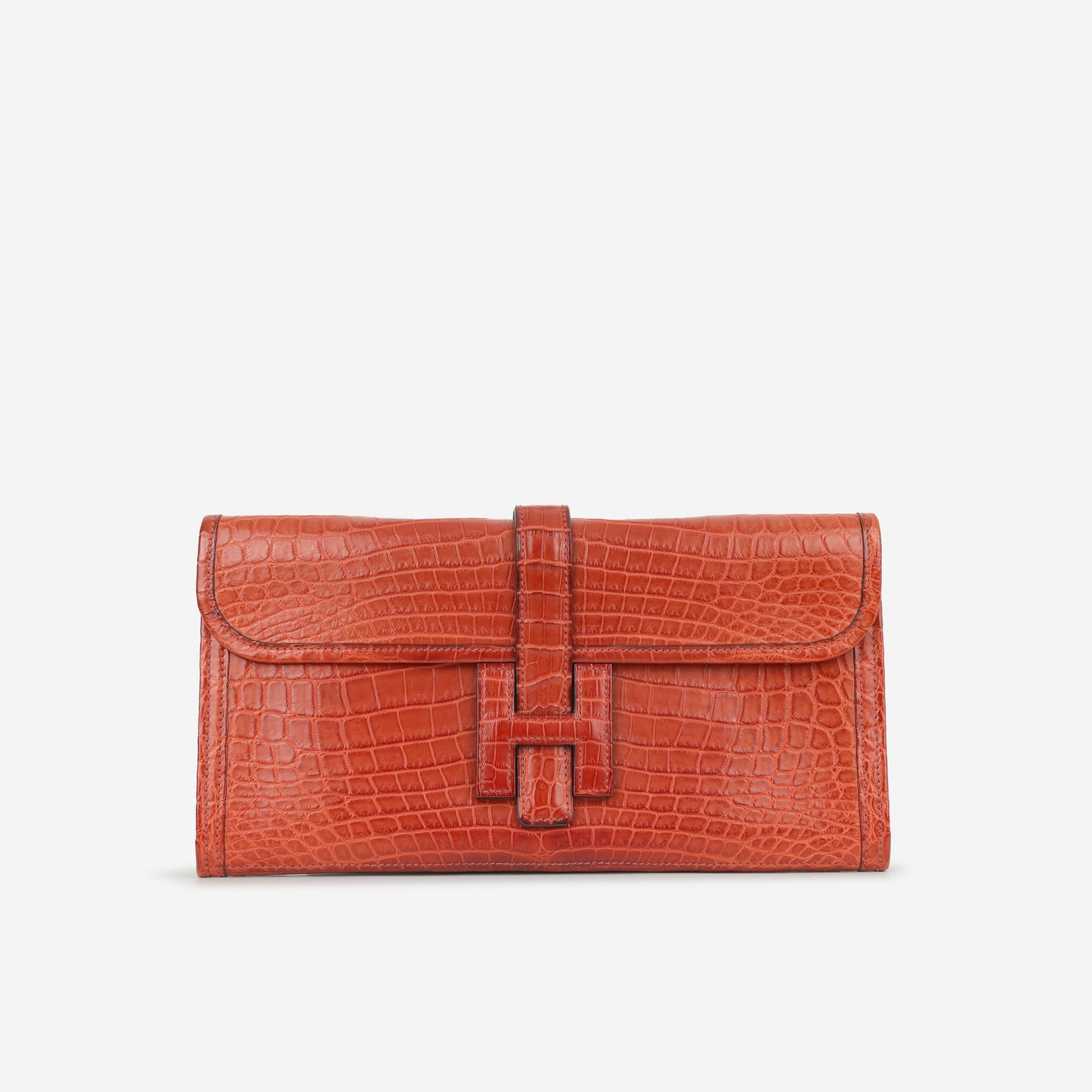 Hermès Jige Clutch 29 - Rouge H Shiny Crocodile