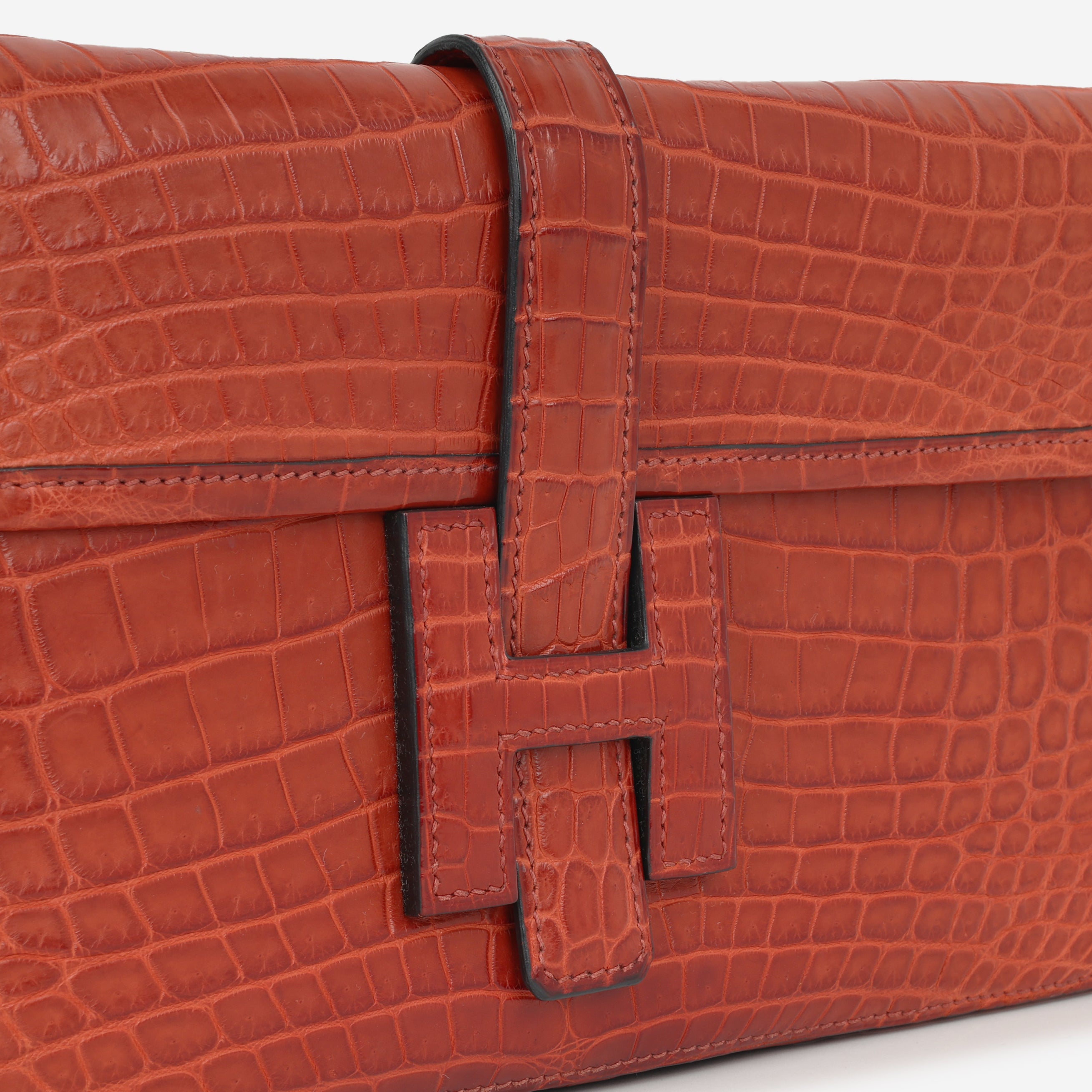 Hermès Jige Clutch 29 – Rouge H Shiny Crocodile | Authentic Luxury