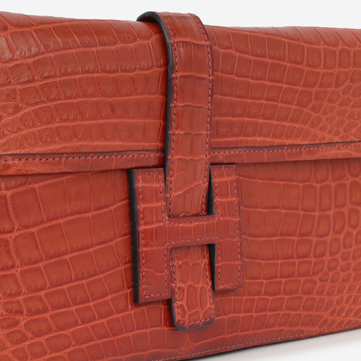 Hermès Jige Clutch 29 - Rouge H Shiny Crocodile