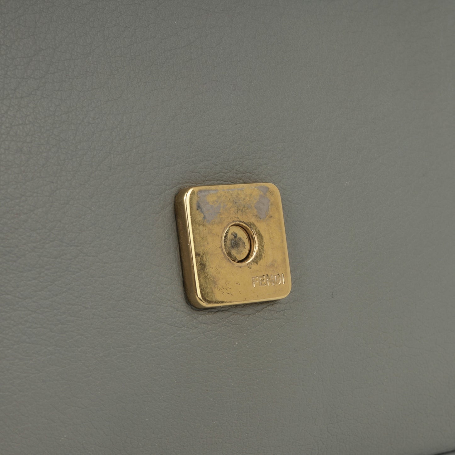 Fendi Medium Baguette Grey Lambskin | Gold Hardware