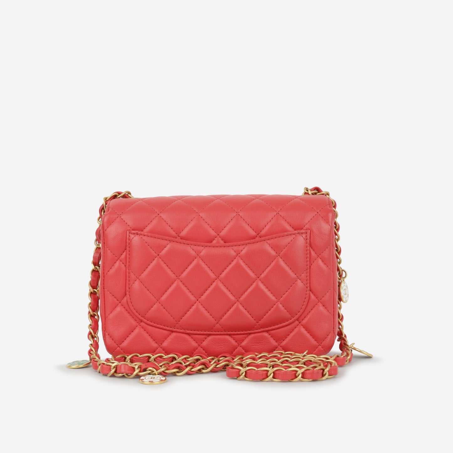 Chanel Seasonal CC Pins Flap - Red Lambskin | Gold Hardware