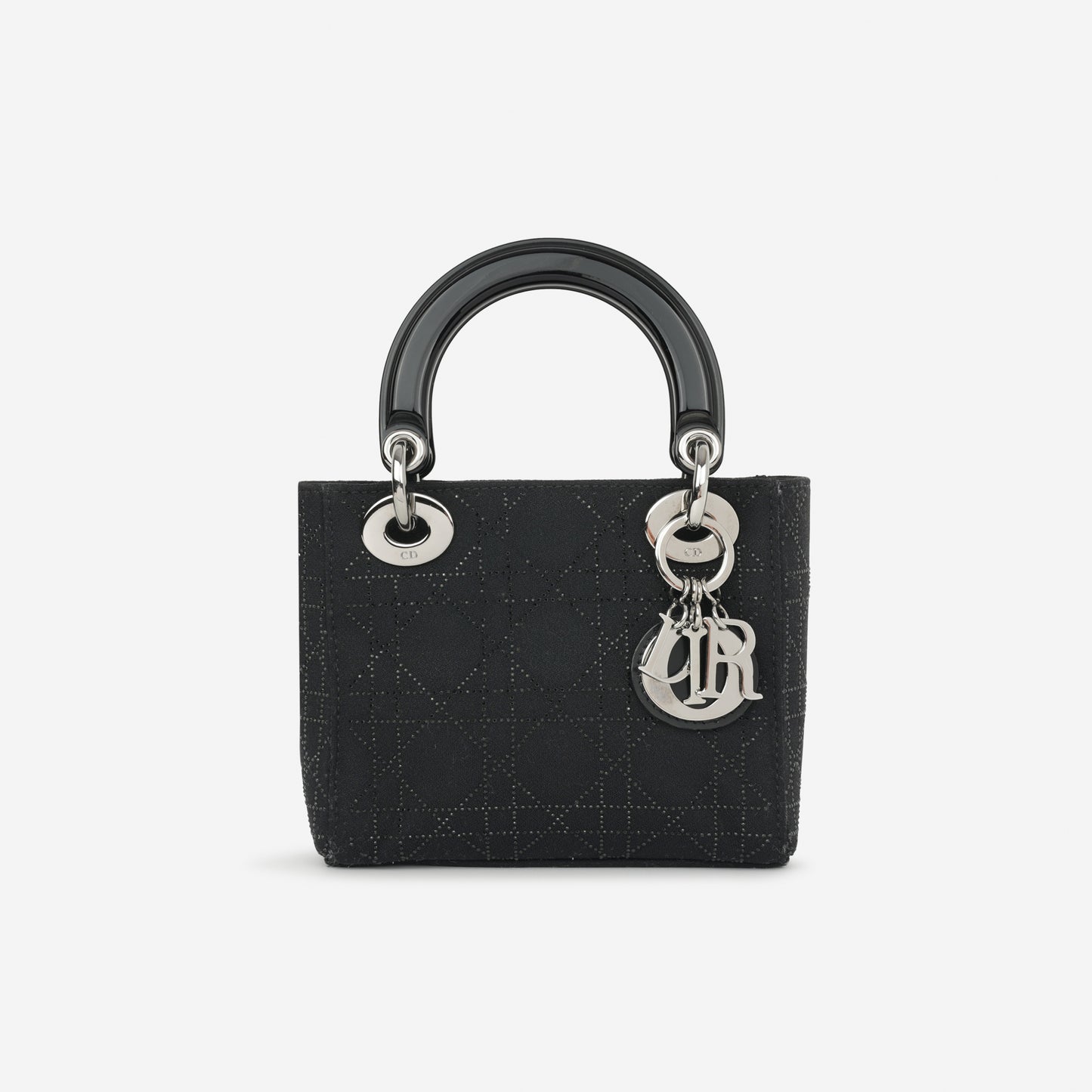 Vintage Mini Lady Dior - Black Satin & Strass | Silver Hardware