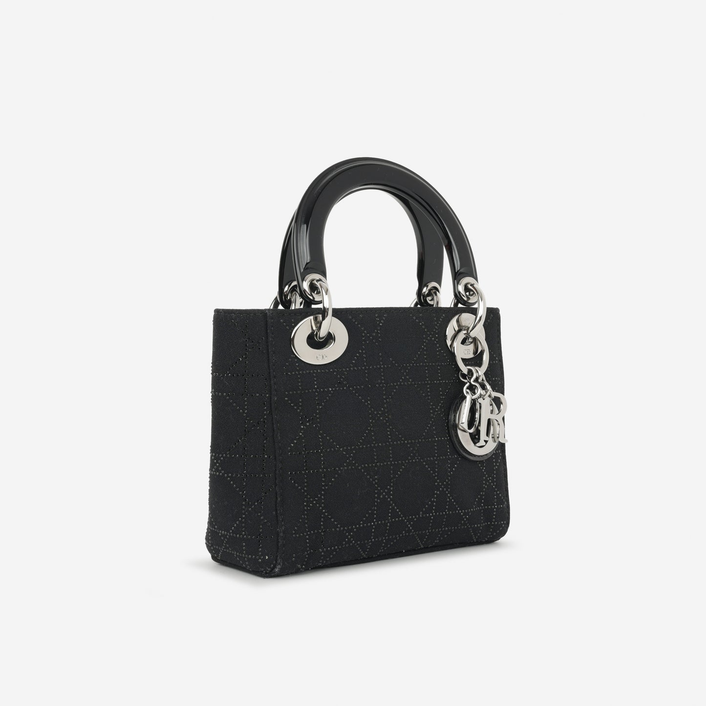 Vintage Mini Lady Dior - Black Satin & Strass | Silver Hardware