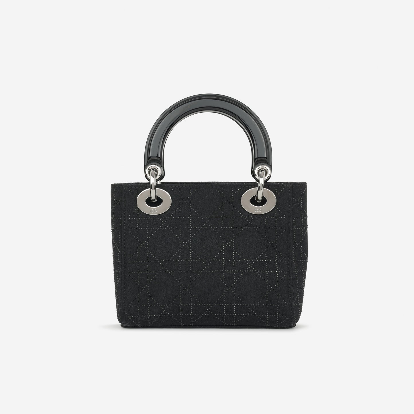 Vintage Mini Lady Dior - Black Satin & Strass | Silver Hardware