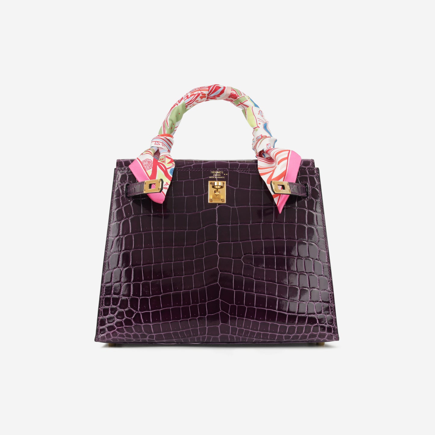 Hermès Kelly 25 - Cassis Crocodile Niloticus | Gold Hardware