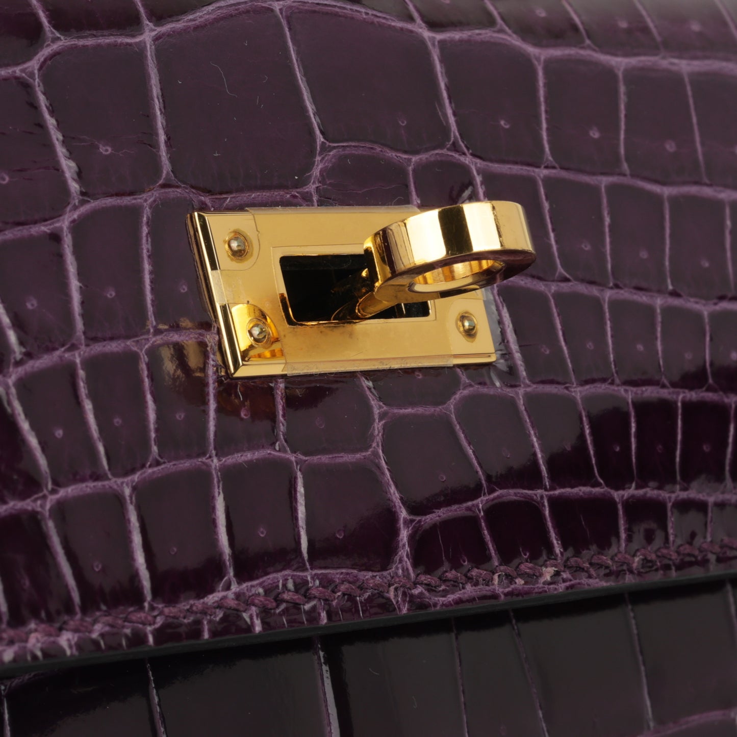 Hermès Kelly 25 - Cassis Crocodile Niloticus | Gold Hardware