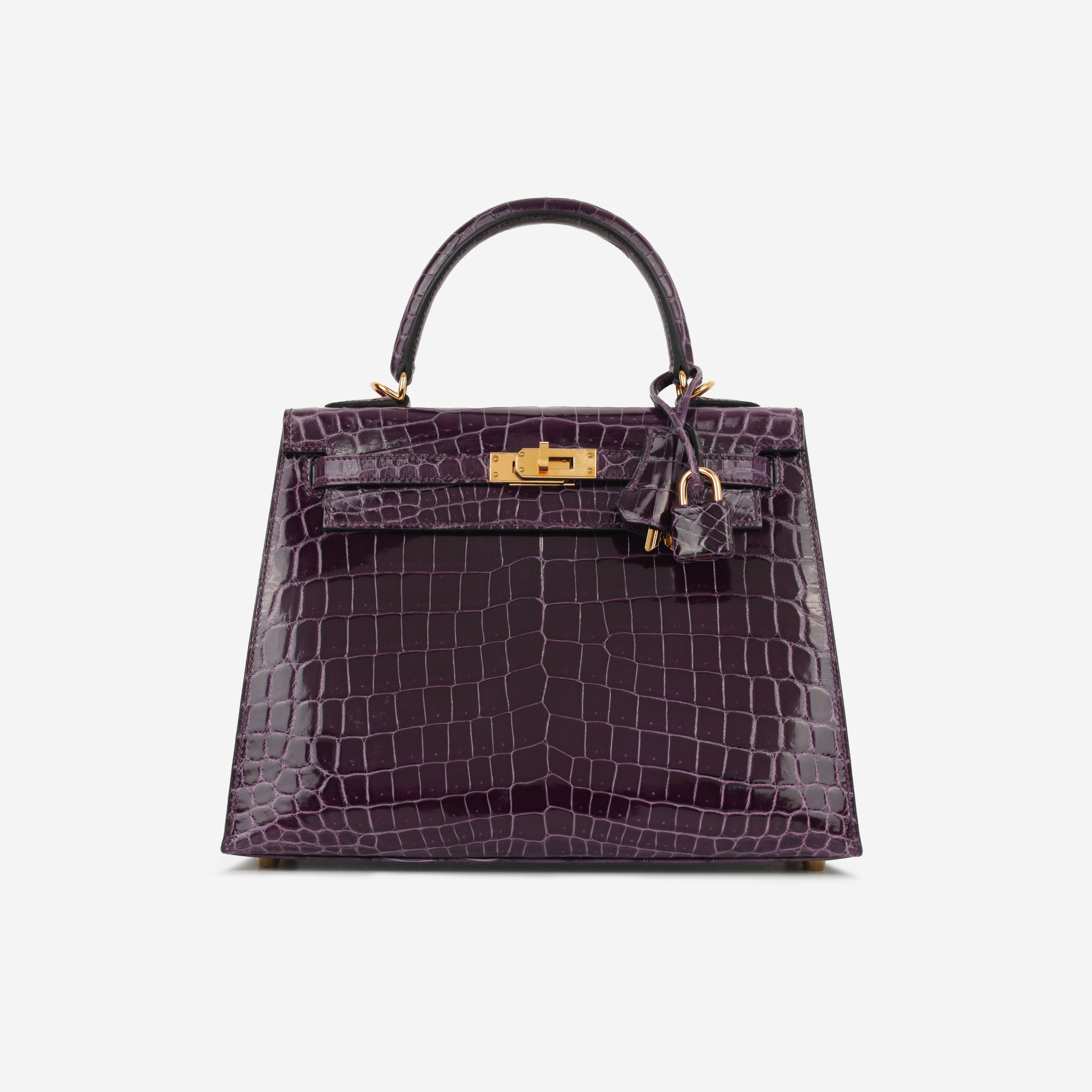 Hermès Kelly 25 Cassis Crocodile Niloticus Rare Find At Bagista
