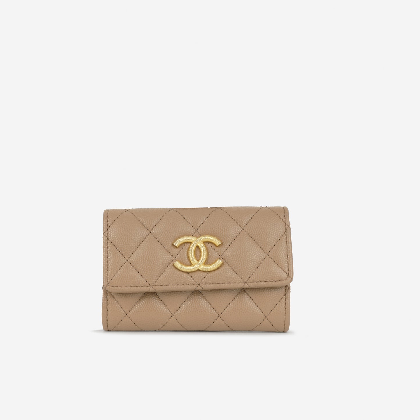 Chanel CC Card Holder - Caramel Caviar GHW | Gold Hardware