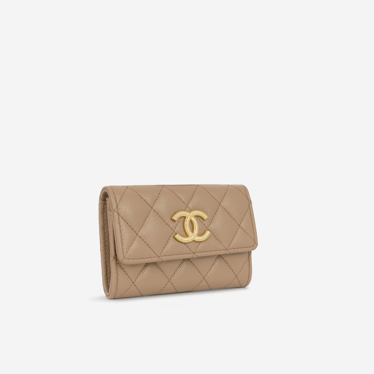 Chanel CC Card Holder - Caramel Caviar GHW | Gold Hardware
