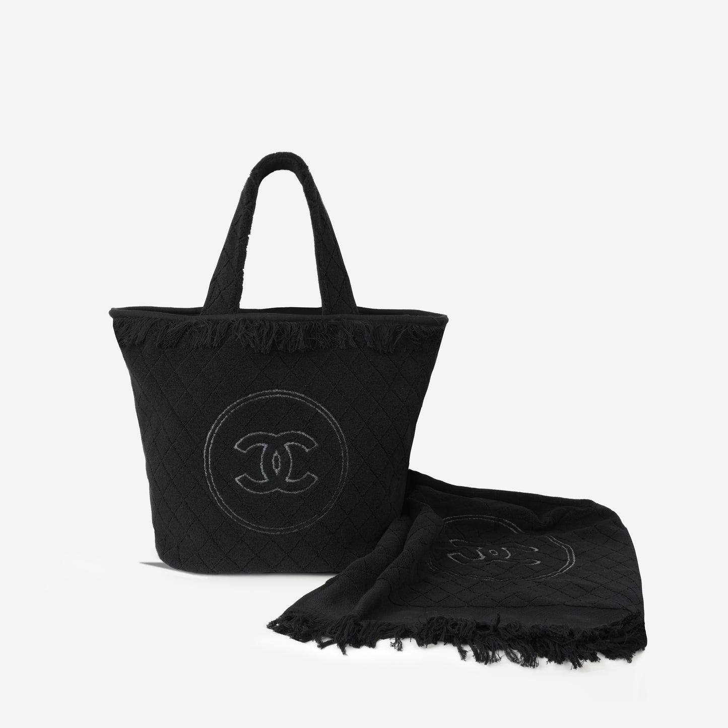 Chanel SS25 Beachwear Towel Set - Black Cotton