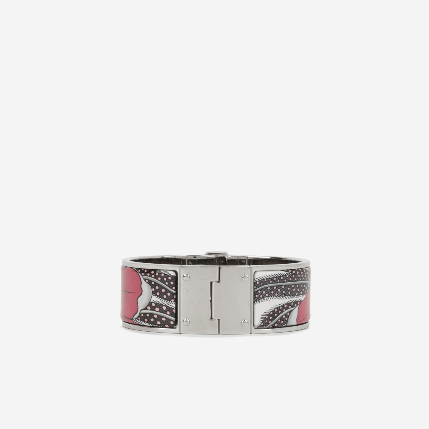 Hermès Baobab Cat Hinged Narrow Bracelet - Enamel | Palladium Plated