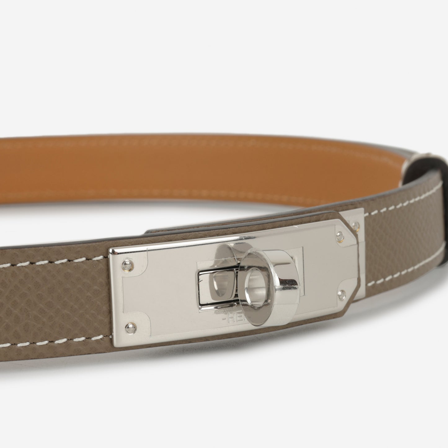 Hermès Kelly 18 Belt - Etoupe Epsom | Palladium Hardware
