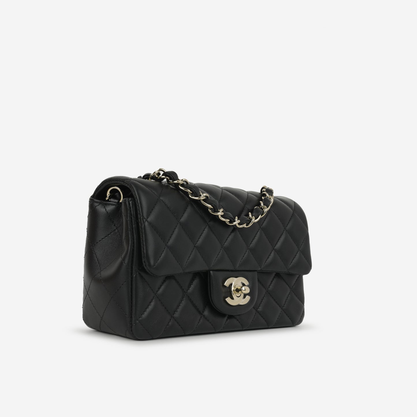 Chanel Mini Rectangular - Black Lambskin | Champagne Gold Hardware