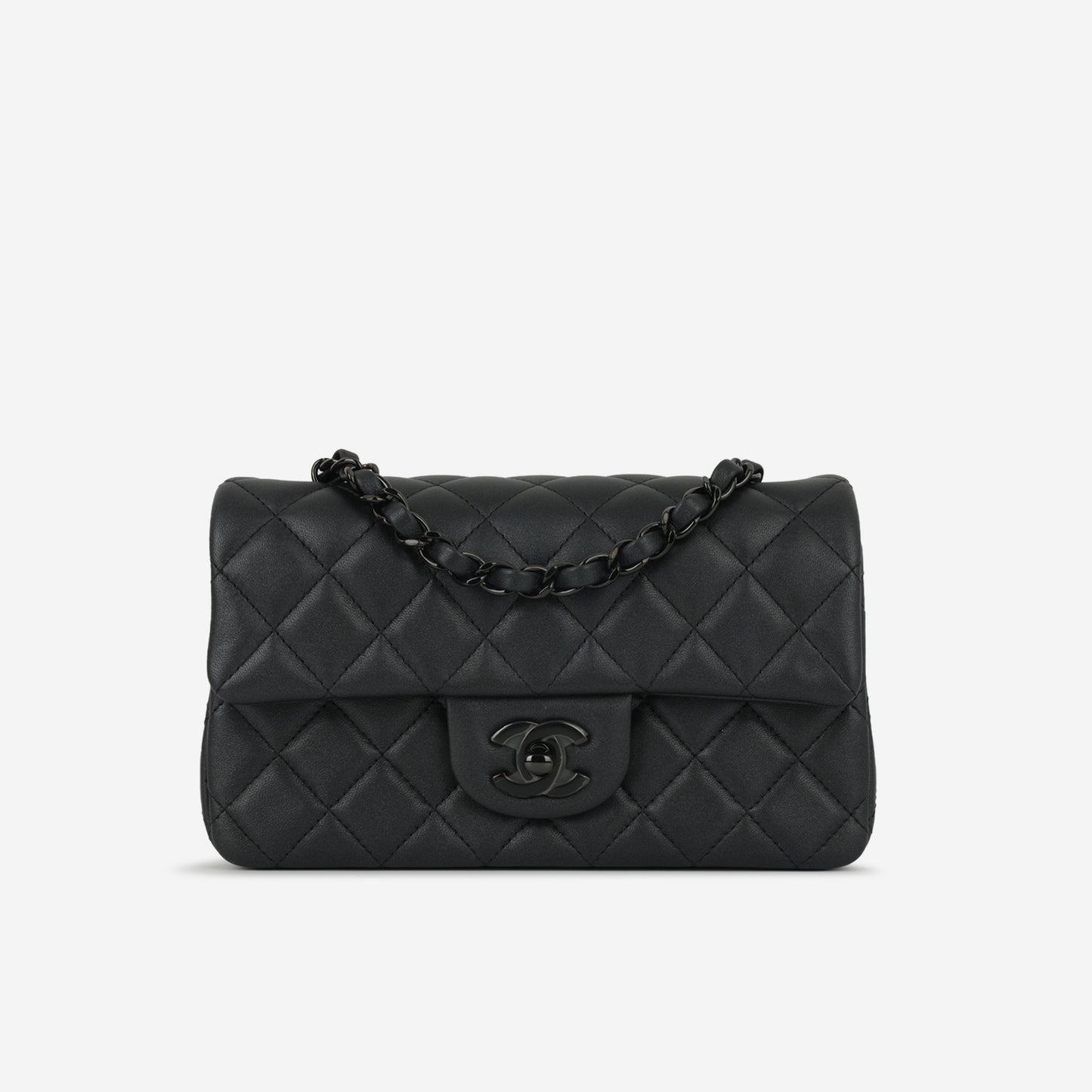 Chanel Mini Rectangular - So Black Iridescent Lambskin