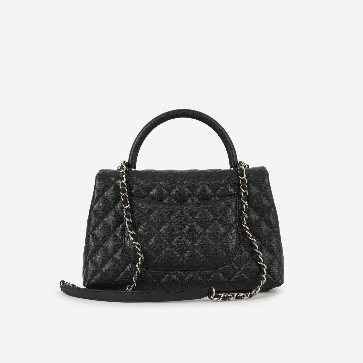 Chanel Medium Coco Handle - Black Caviar | Champagne Gold
