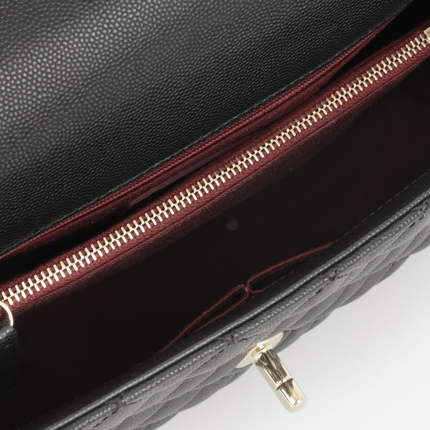 Chanel Medium Coco Handle - Black Caviar | Champagne Gold