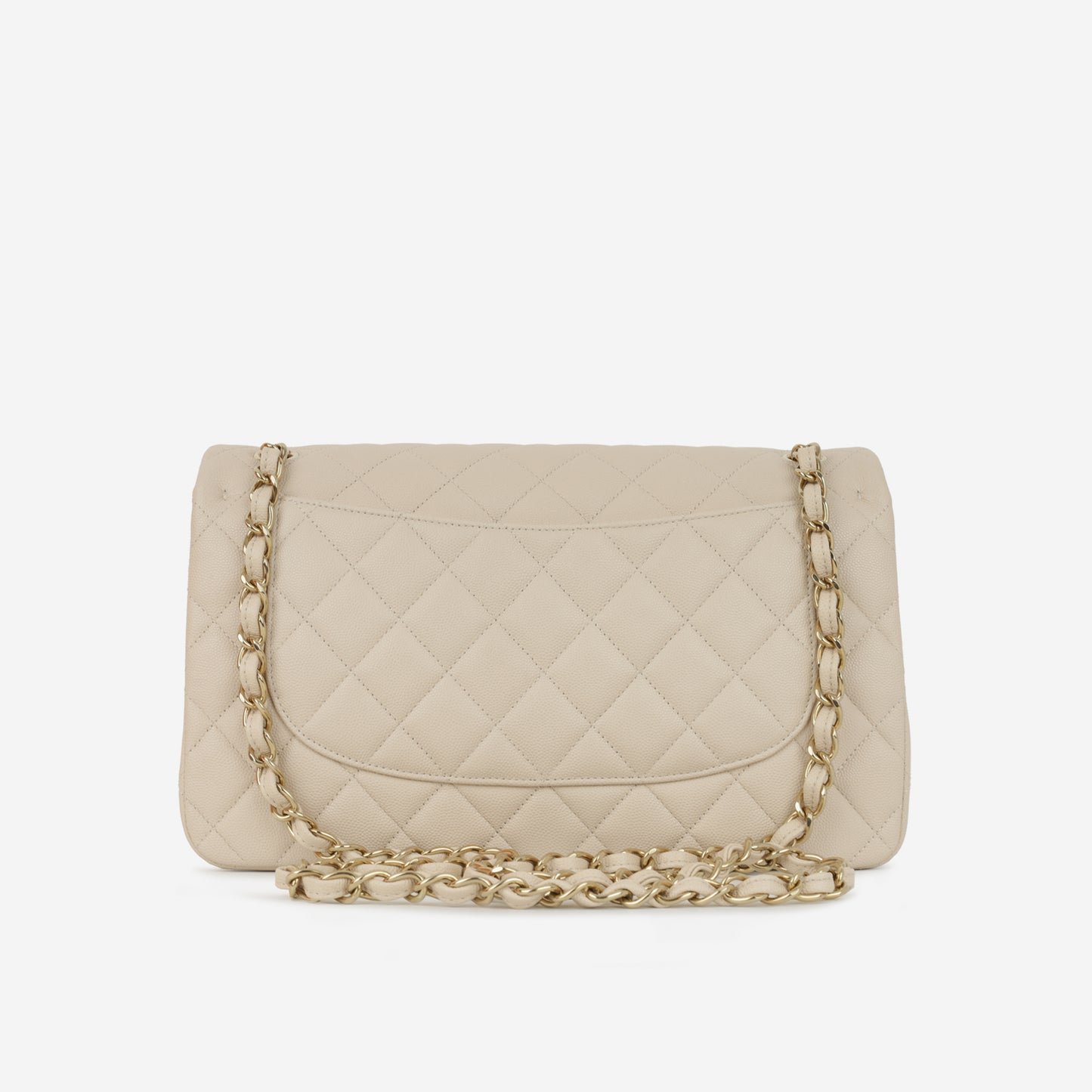 Chanel Classic Jumbo Double Flap - Ecru Caviar | Champagne Gold Hardware
