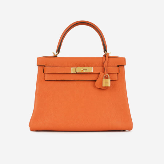 Hermès Kelly 28 - Feu Clemence | Gold Hardware