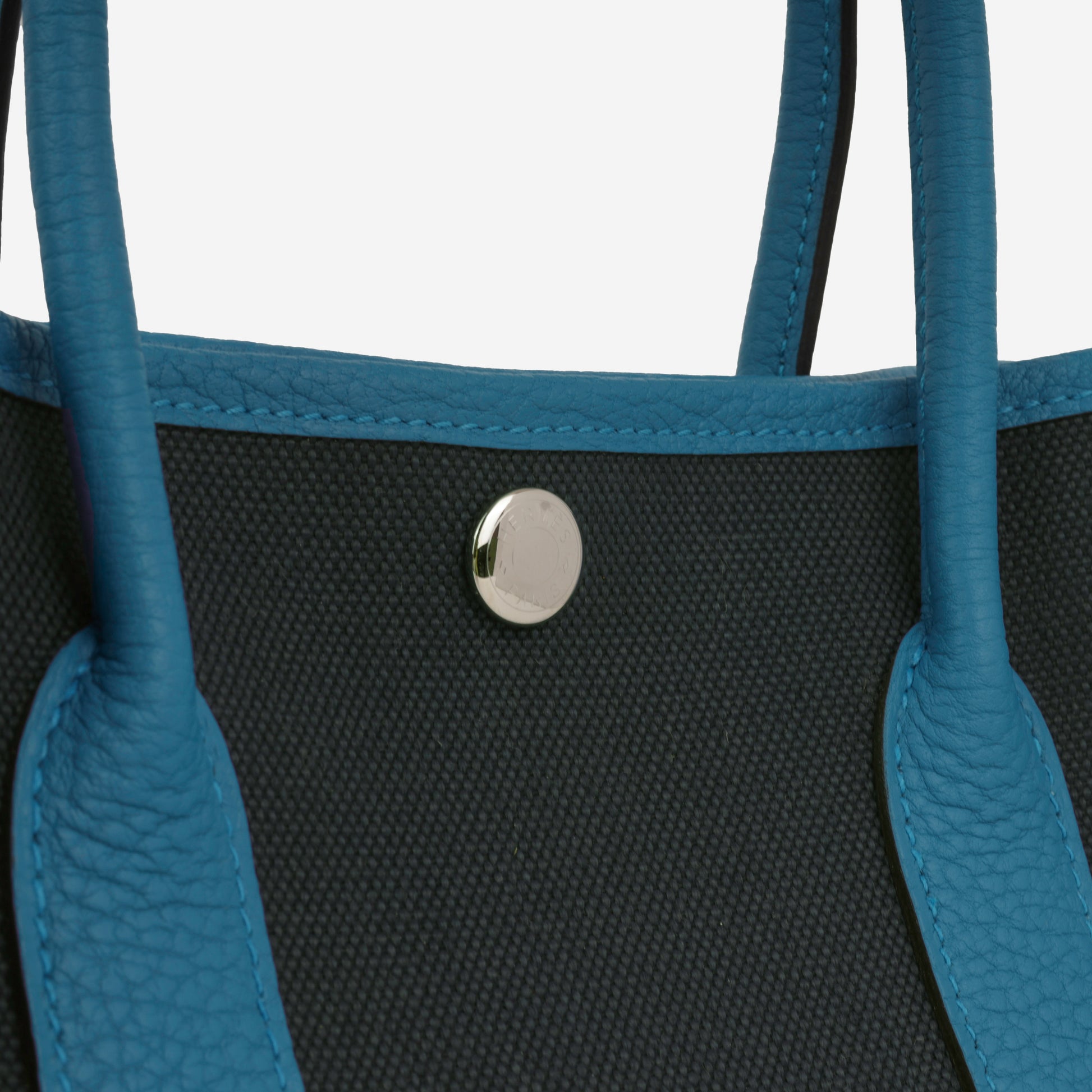 Hermès Garden Party 30 Bleu Ocean Canvas Bleu Zanzibar Negonda Palladium Hardware