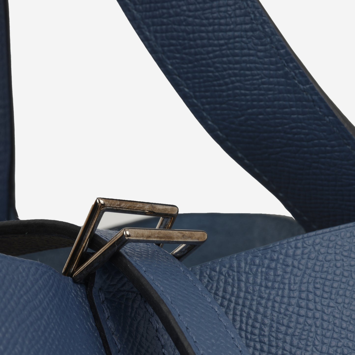 Hermès Picotin 22 Tressage De Cuir - Bleu Encre / Noir / Brique Epsom | Palladium Hardware