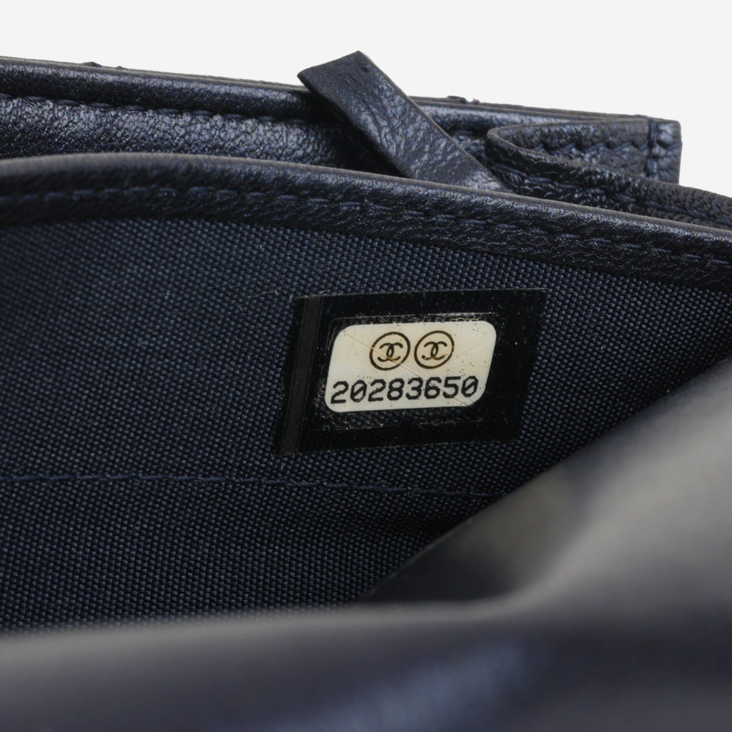 Chanel Shoulder Boy WOC - Navy Iridescent | Ruthenium Hardware