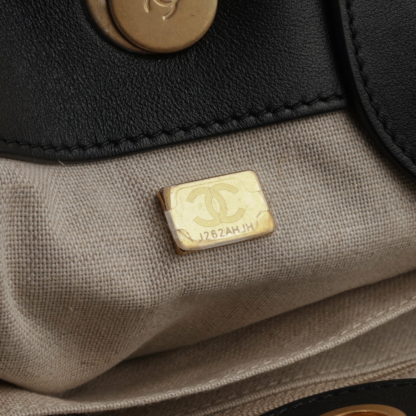 Chanel Large Deauville - Black Lambskin with Multicolor Logo | Antique Gold Hardware