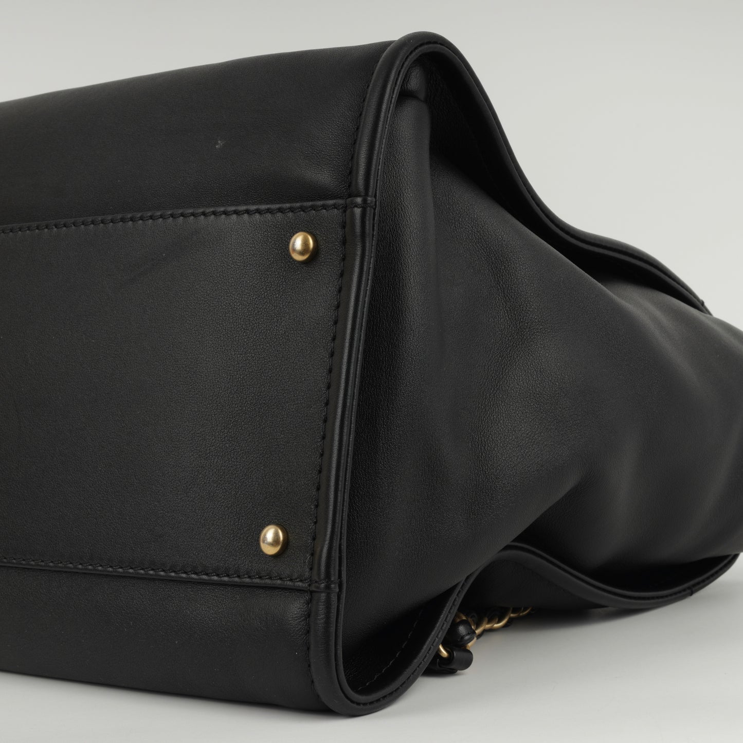 Chanel Large Deauville - Black Lambskin with Multicolor Logo | Antique Gold Hardware