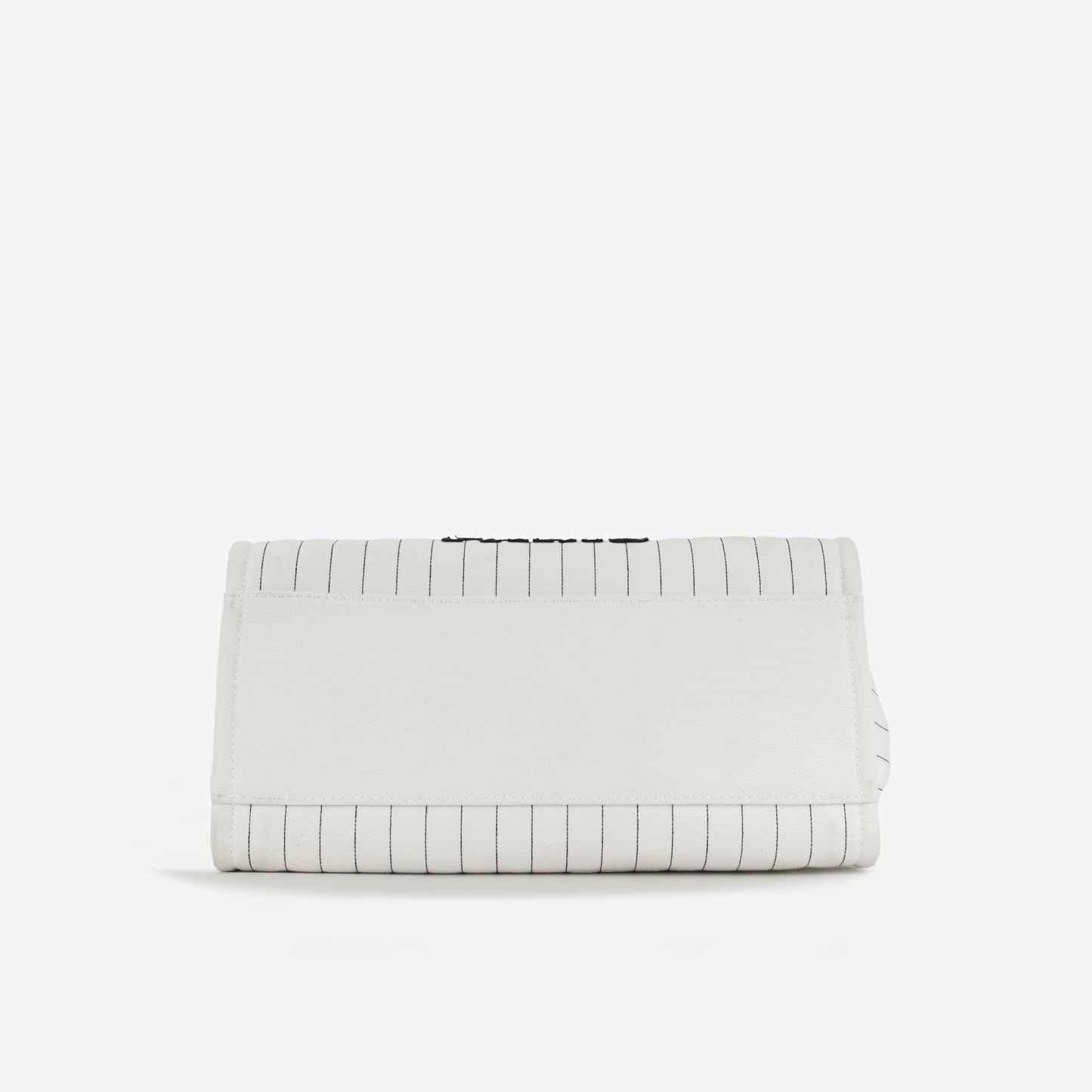 Chanel Large Deauville - White Canvas / Black Stripes | Silver Hardware