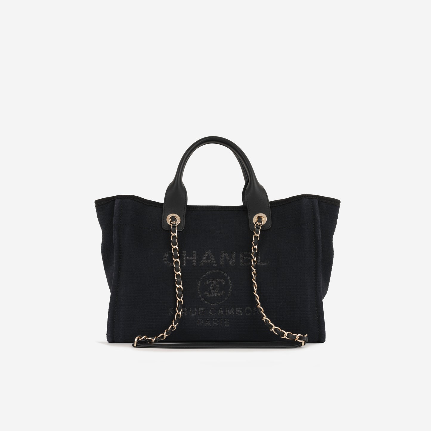 Chanel Small Deauville - Black Mixed Fabrics | Champagne Gold Hardware