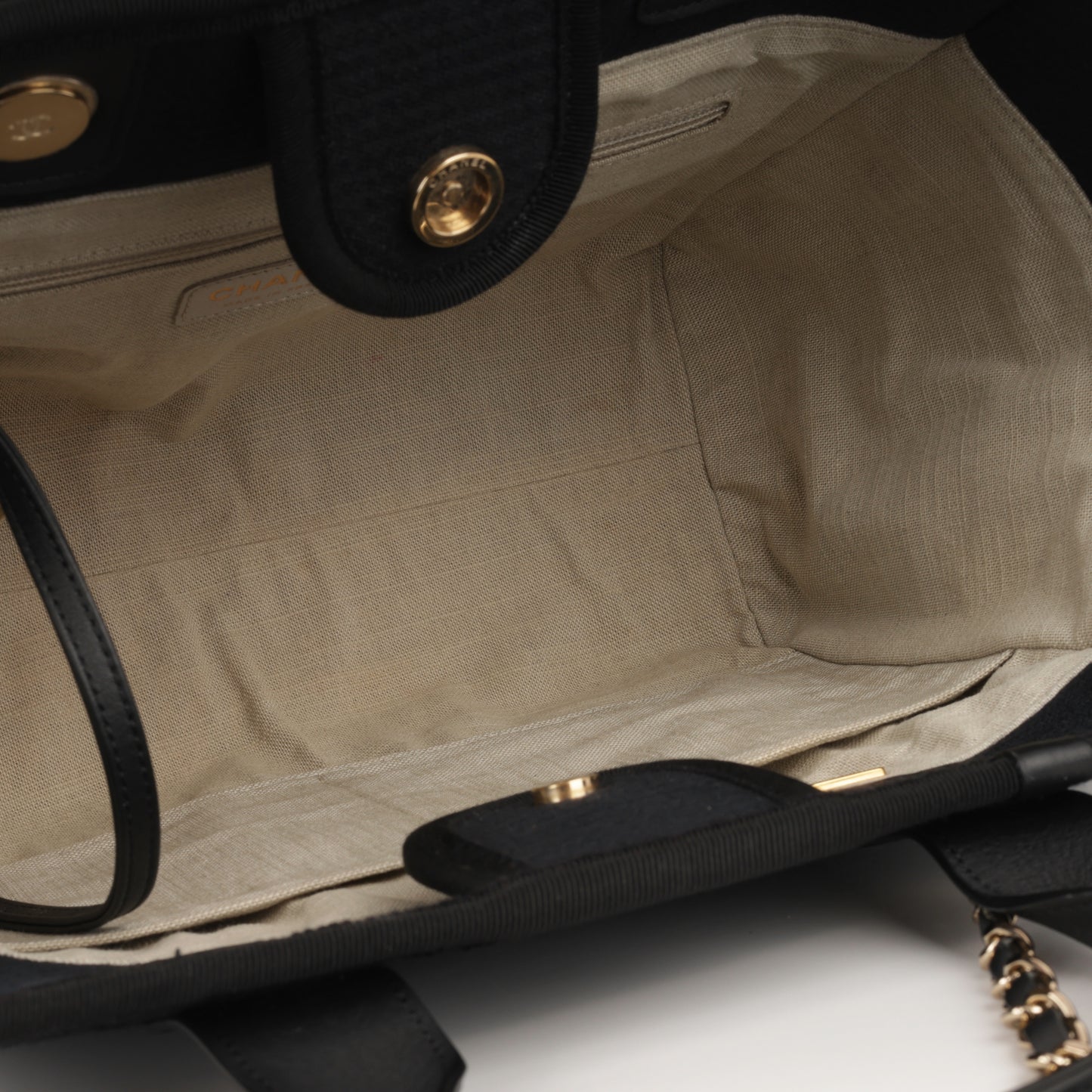 Chanel Small Deauville - Black Mixed Fabrics | Champagne Gold Hardware