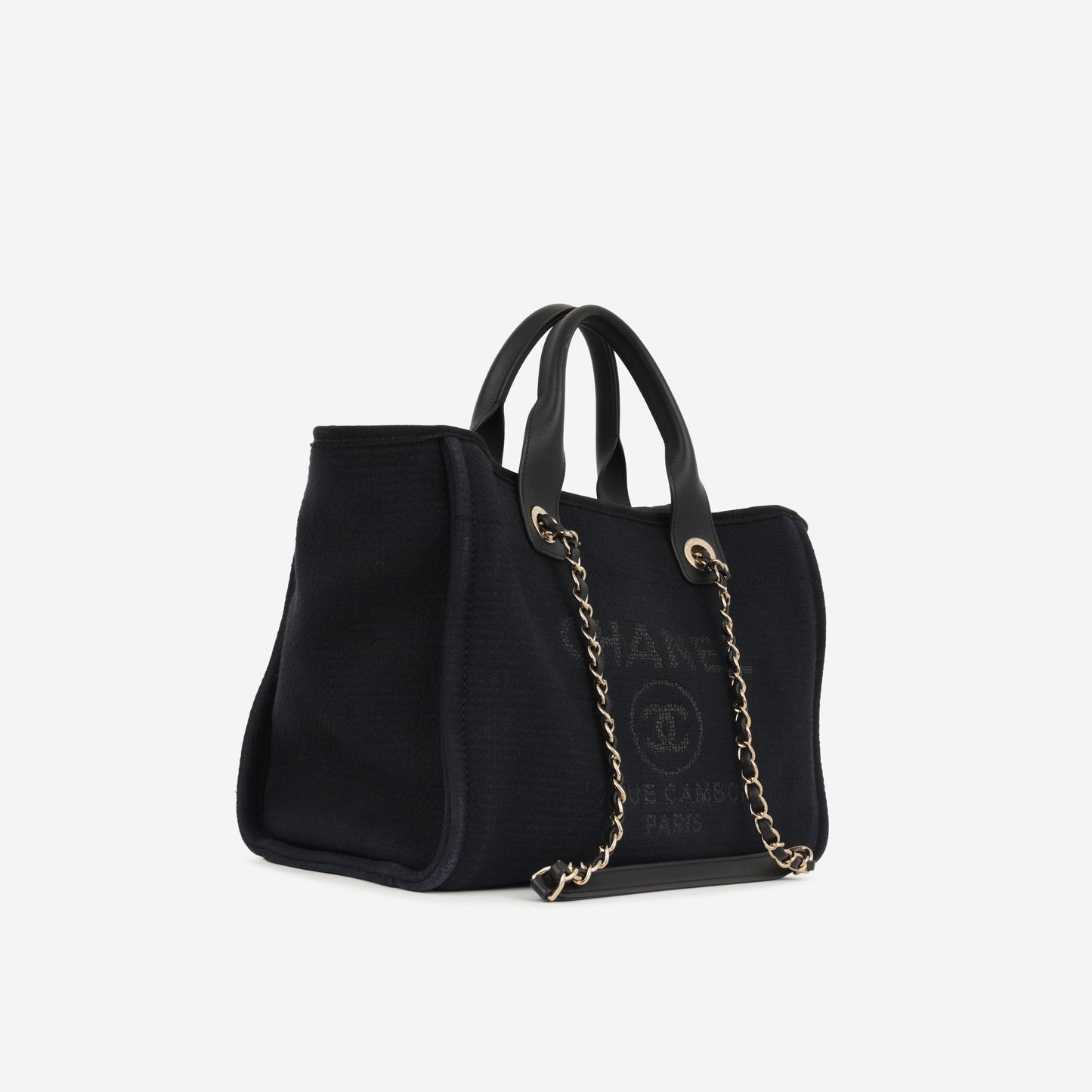 Chanel Small Deauville - Black Mixed Fabrics | Champagne Gold Hardware