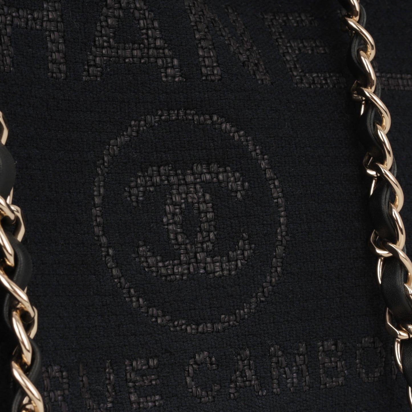 Chanel Small Deauville - Black Mixed Fabrics | Champagne Gold Hardware