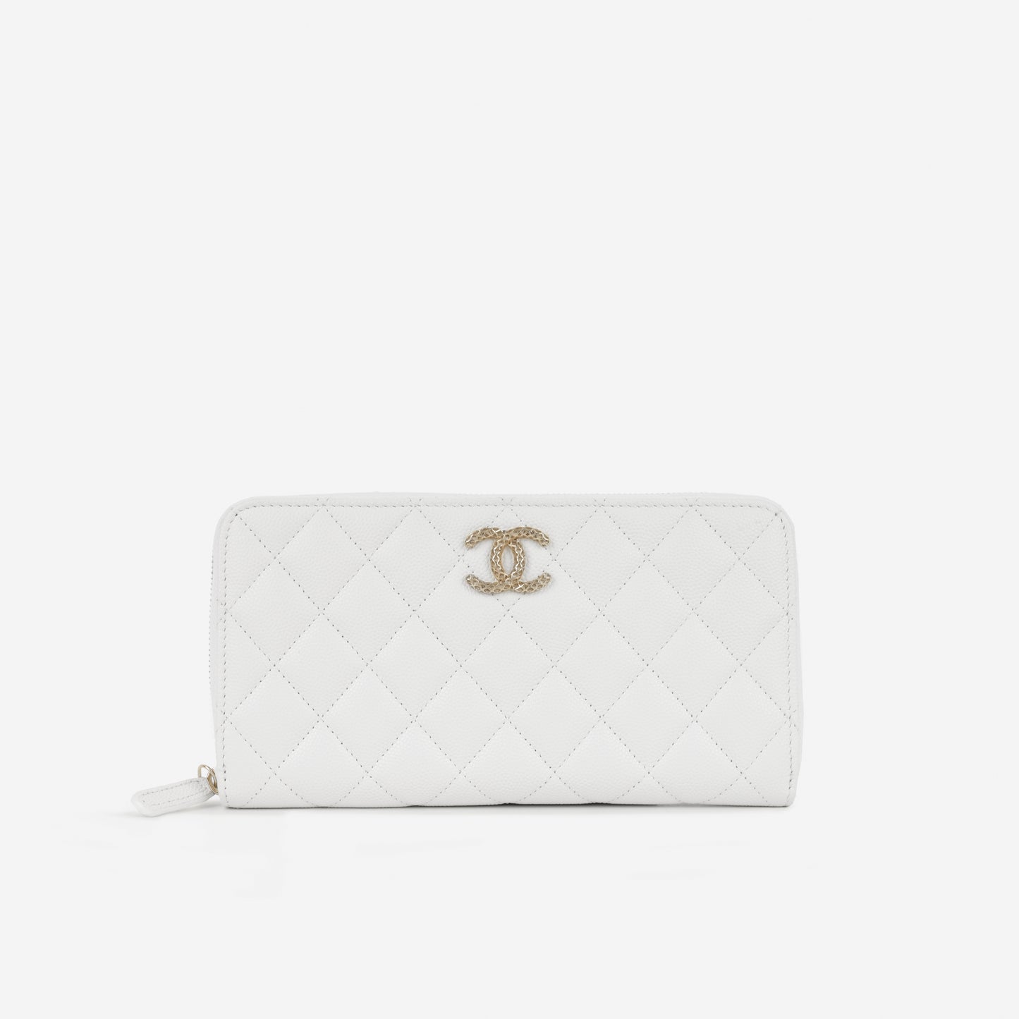 Chanel Zipped Long Wallet | Champagne Gold Hardware