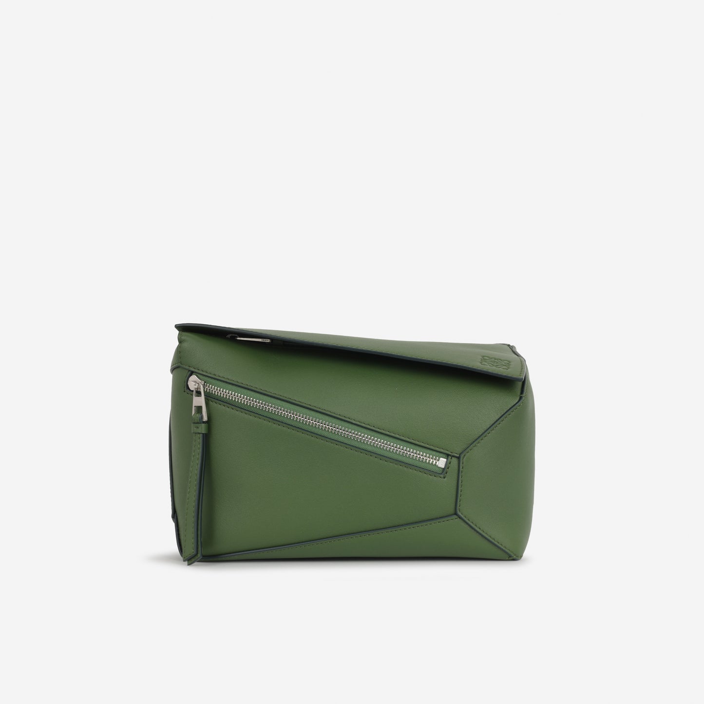 Loewe Puzzle Edge Bumbag - Green Calfskin | Silver Hardware