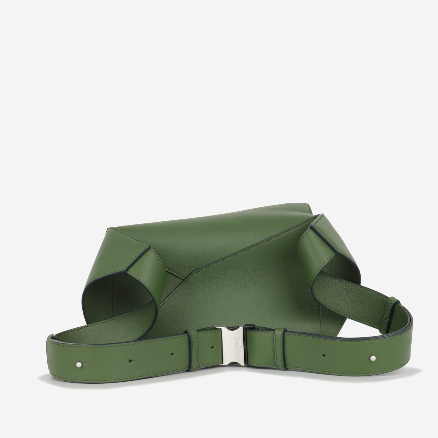 Loewe Puzzle Edge Bumbag - Green Calfskin | Silver Hardware
