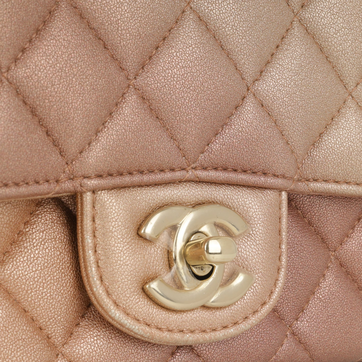 Chanel Mini Square Iridescent Pink Ombre | Gold Hardware