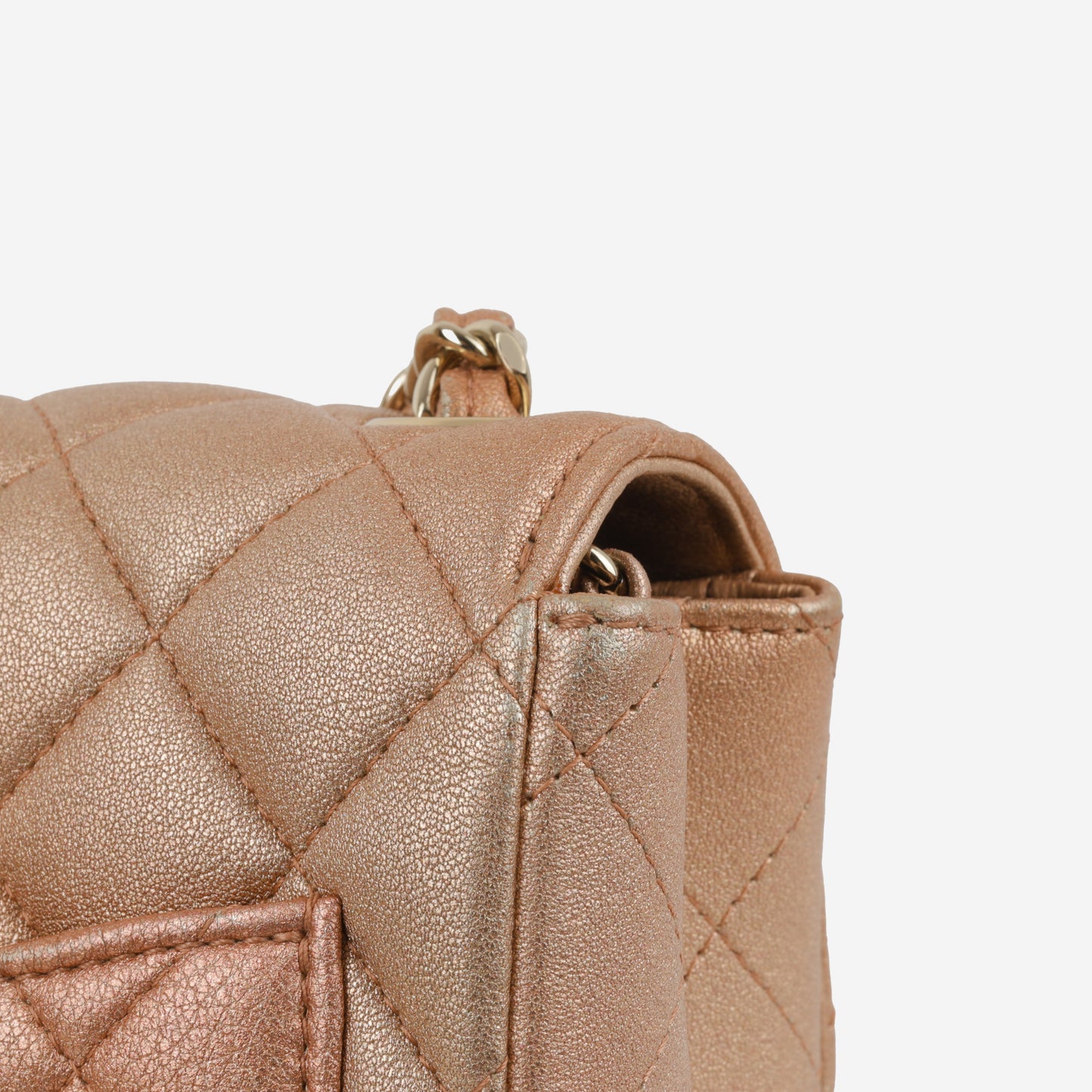 Chanel Mini Square Iridescent Pink Ombre | Gold Hardware