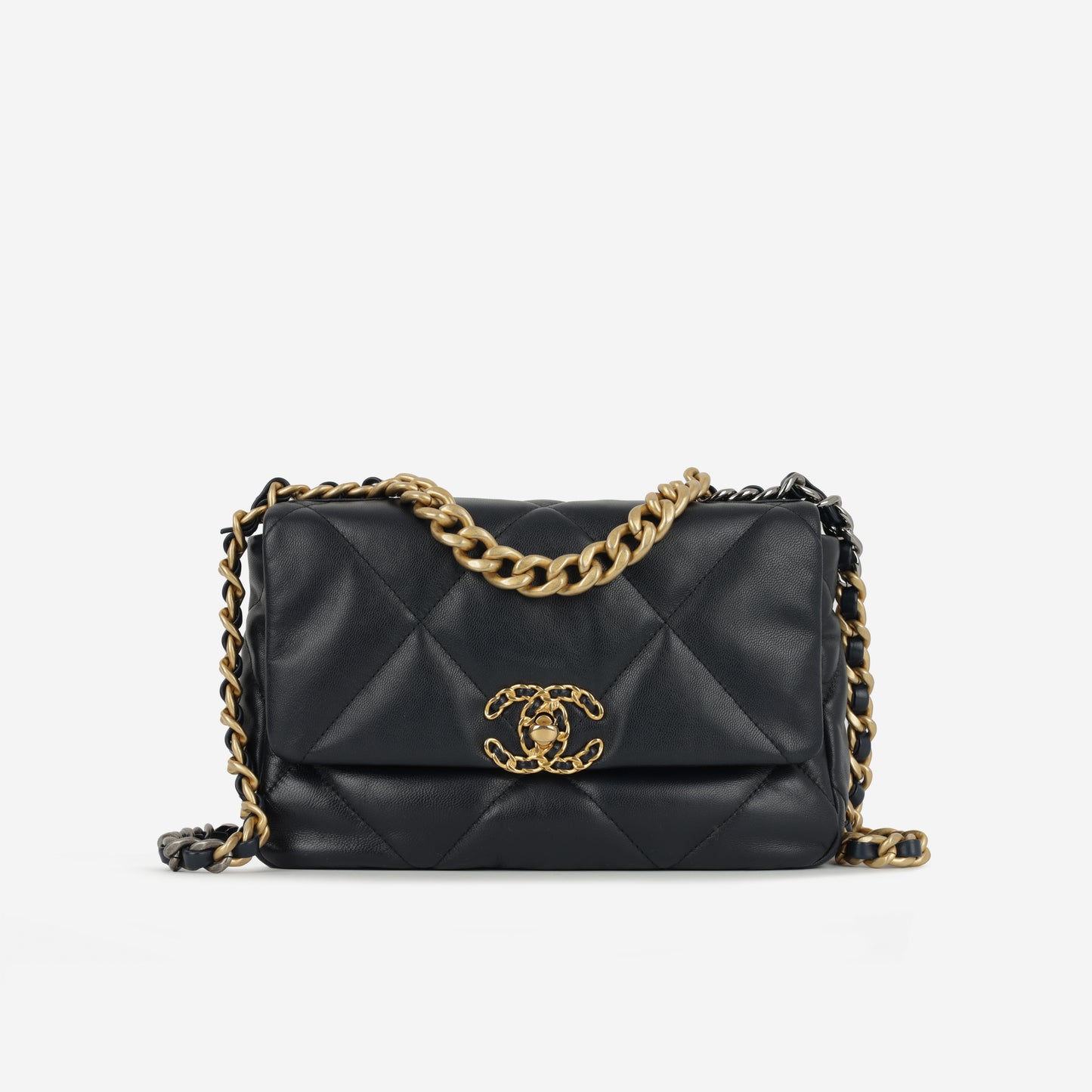 Chanel Small 19  Midnight Blue Lambskin | Gold & Silver Hardware