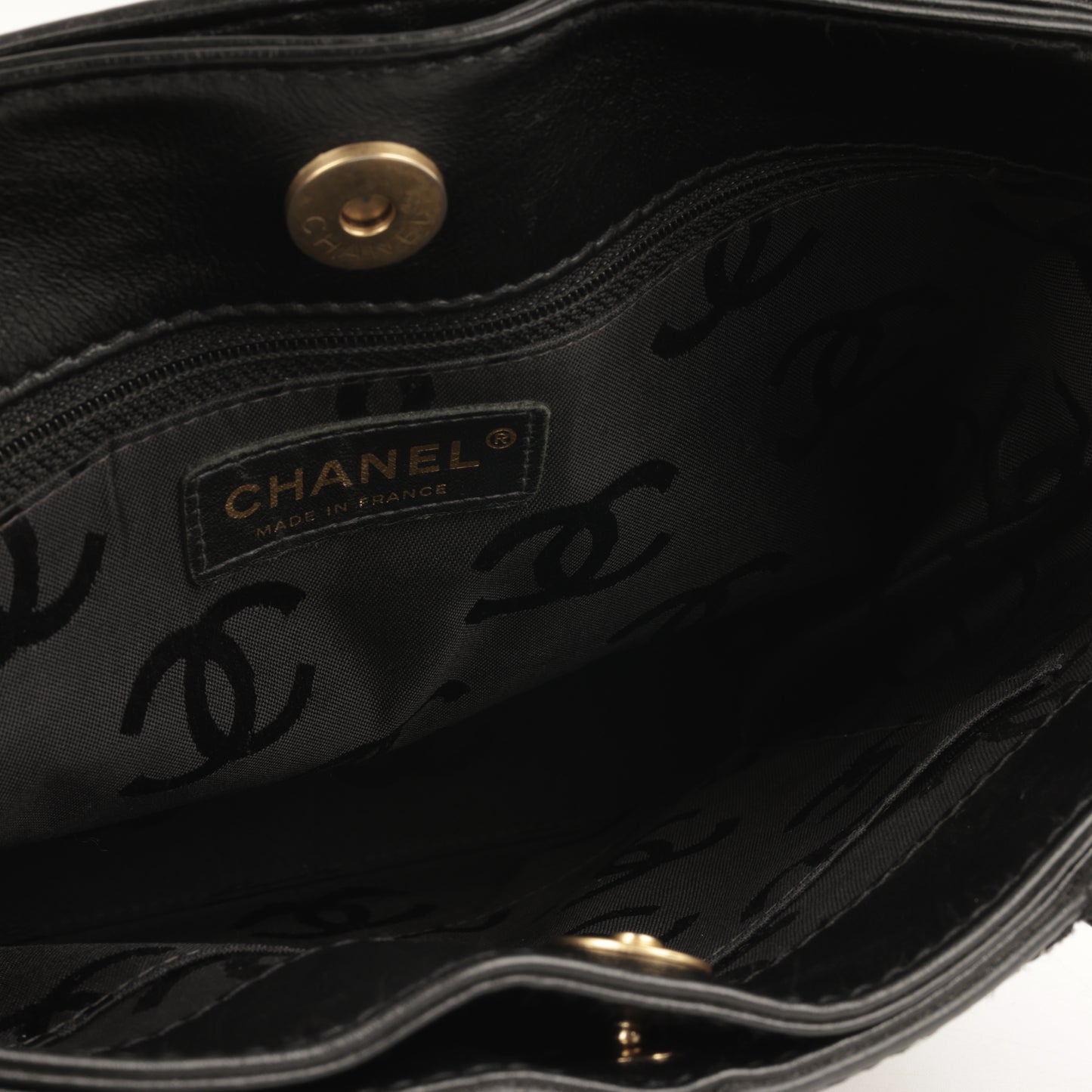 Chanel Small Surpique Stitch Tote | Black Calfskin