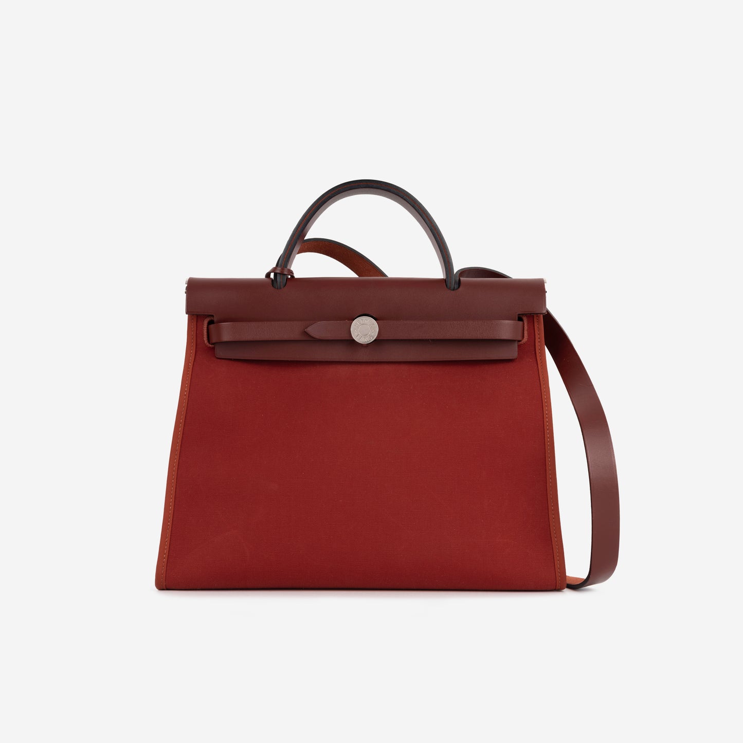 Hermès Herbag 31 - Rouge H Canvas / Hunter | Palladium Hardware