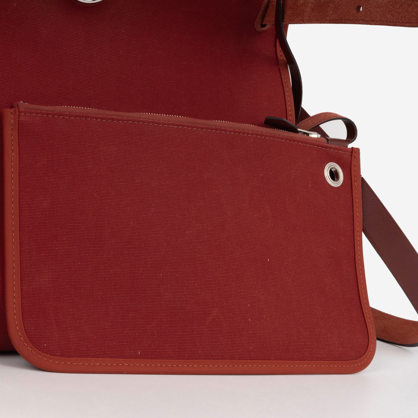 Hermès Herbag 31 - Rouge H Canvas / Hunter | Palladium Hardware