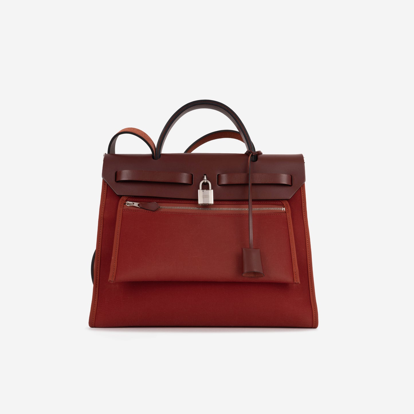 Hermès Herbag 31 - Rouge H Canvas / Hunter | Palladium Hardware