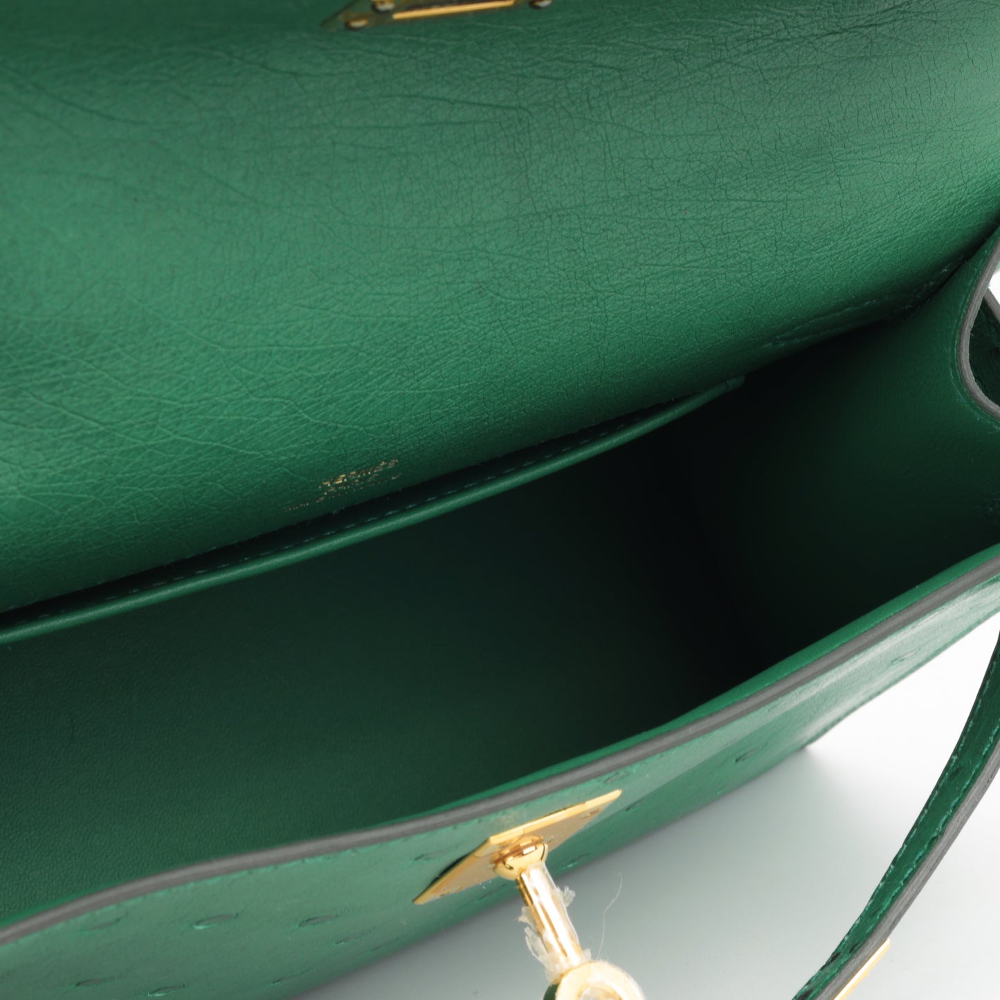 Hermès Kelly Pochette - Vert Vertigo Ostrich | Gold Hardware