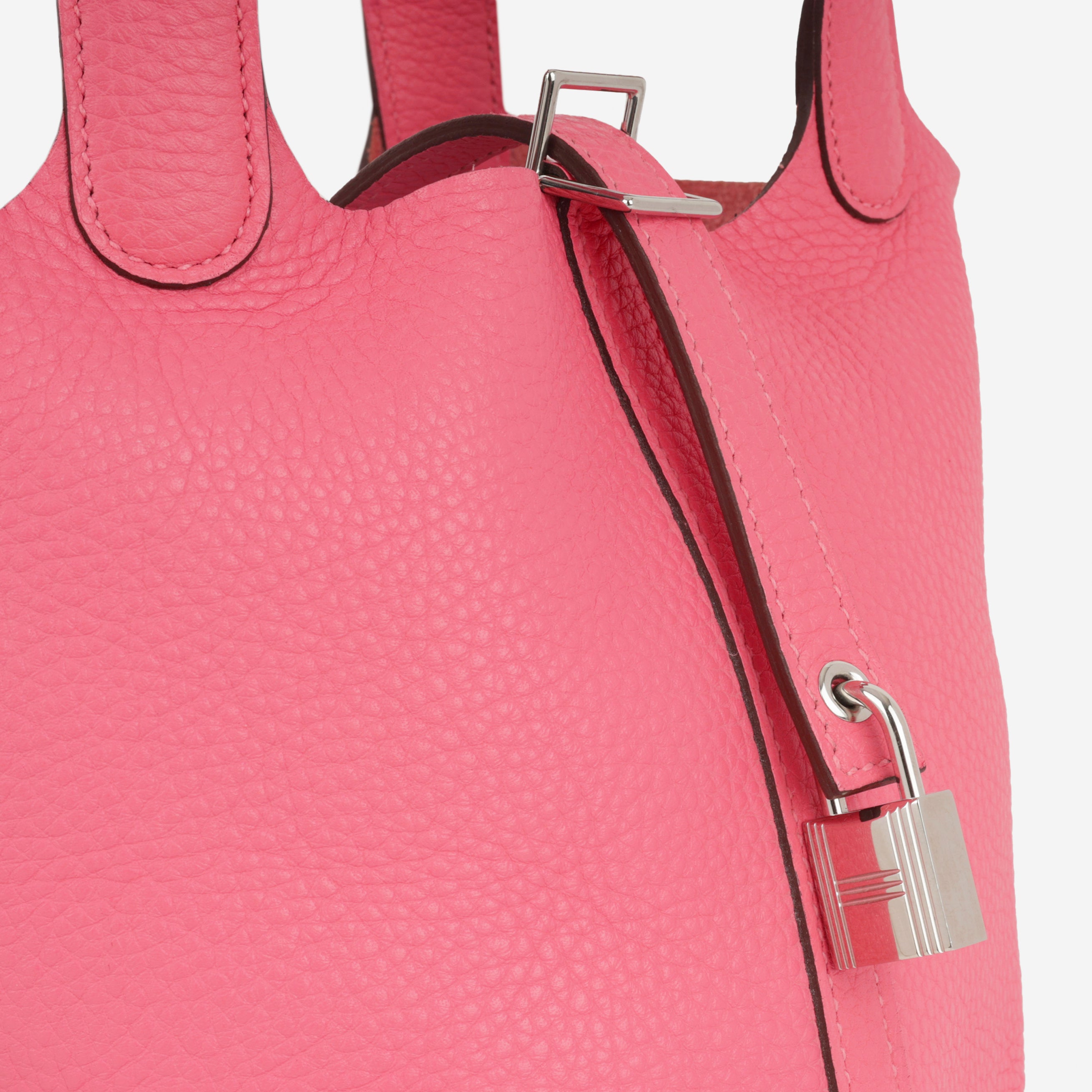 Peru 産　Morpho helena 125mm Hermès Picotin 18 - Rose Azalee Clemence | Pre-Loved & Available