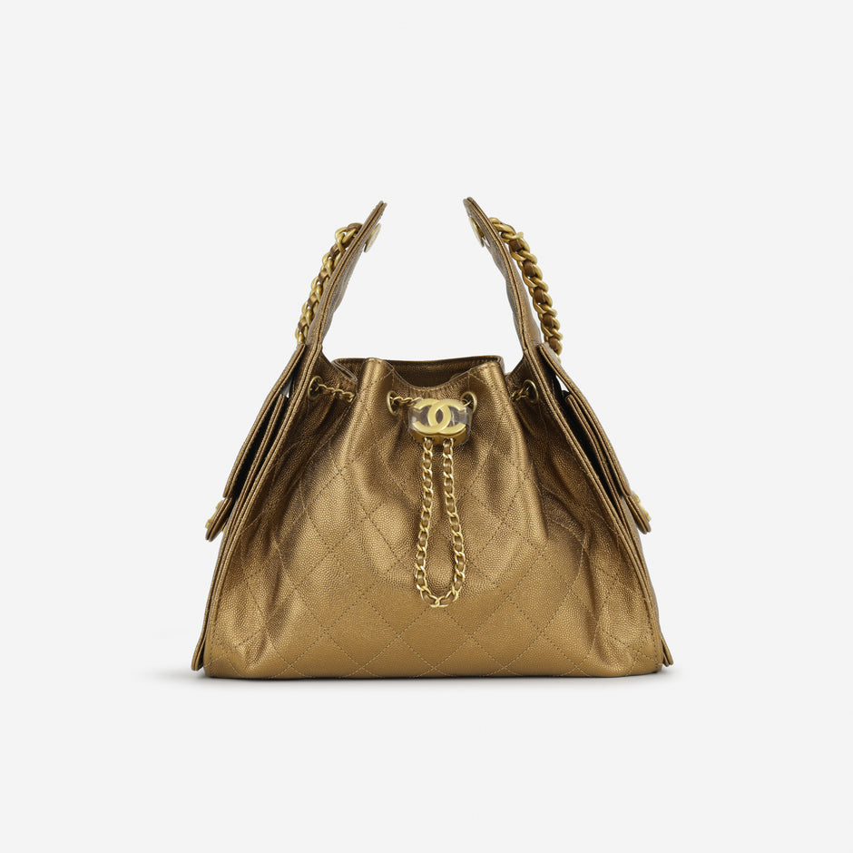 Champagne Diamante Small Hobo