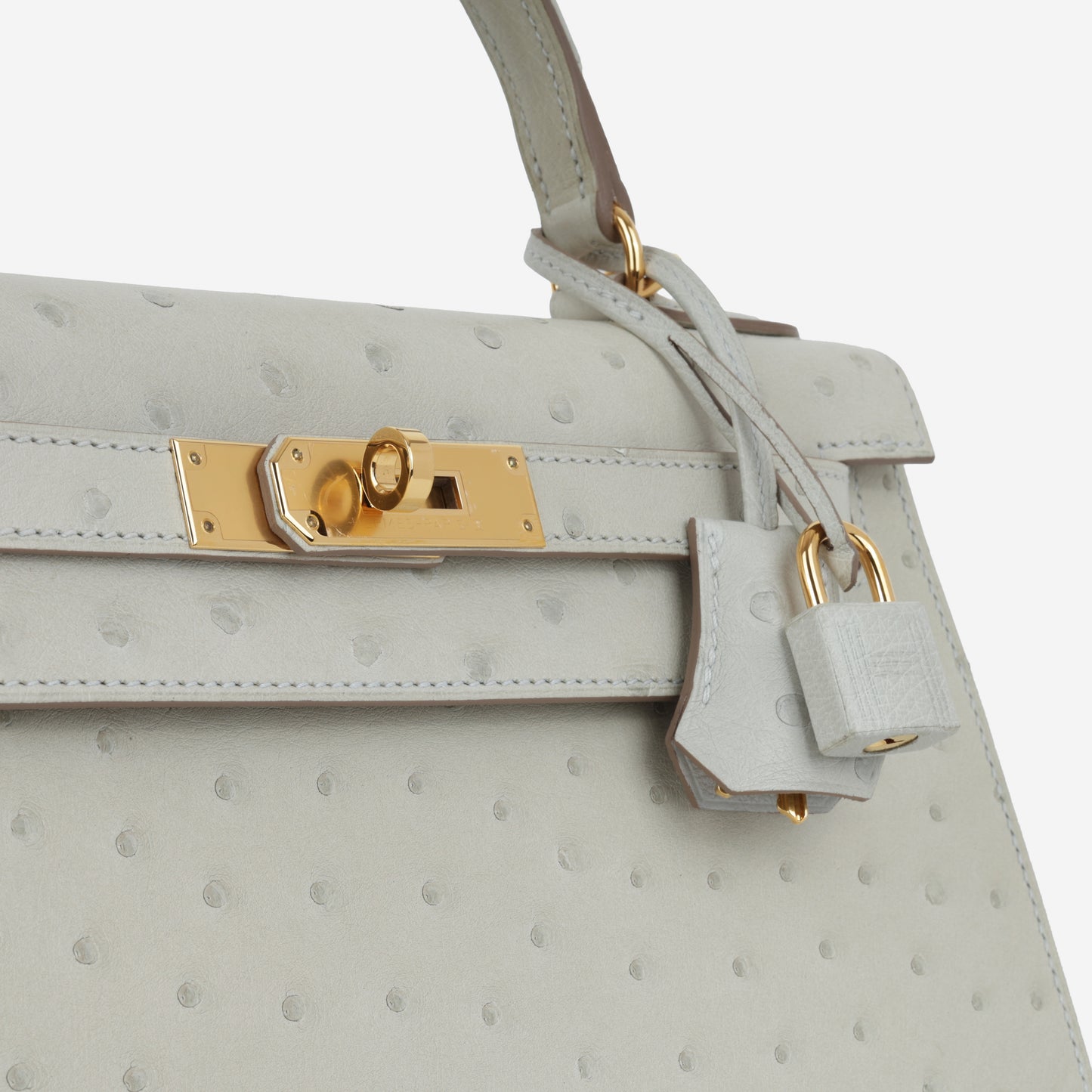 Hermès Kelly 28 - Gris Perle Ostrich | Gold Hardware