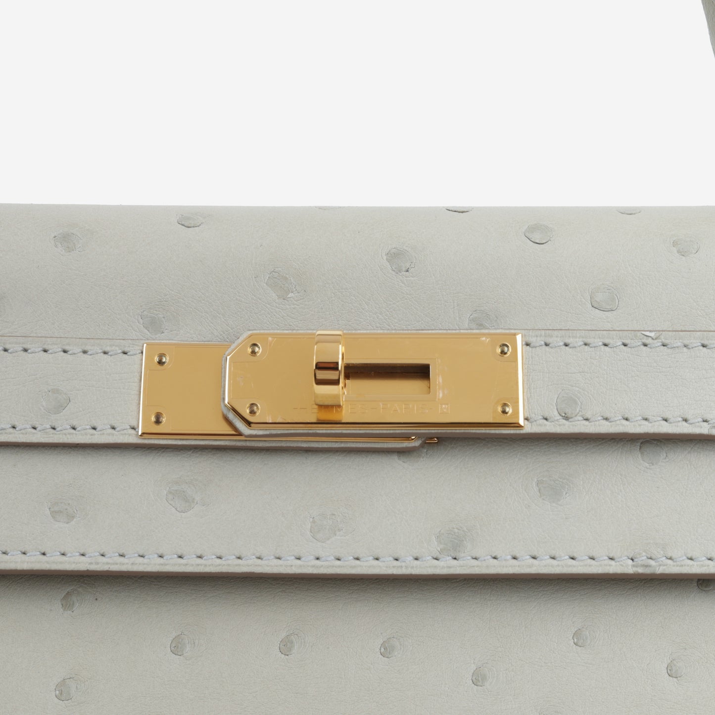 Hermès Kelly 28 - Gris Perle Ostrich | Gold Hardware