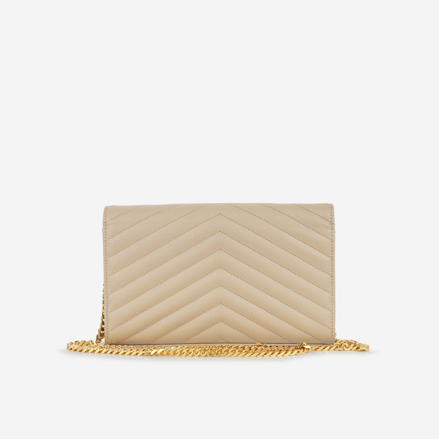 Saint Laurent Small Cassandre WOC – Beige Grained Calfskin | Gold Hardware